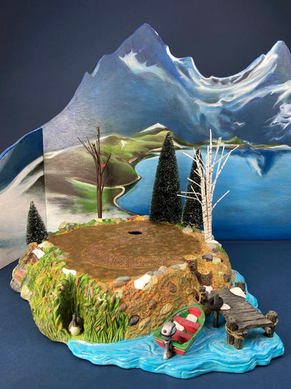 Christmas Village Platform by Department 56. Sounds of the North Woods. Christmas Village Accessories: Platform, 2 Pines, and 2 Naked Trees - Tampa Home & Garden Store