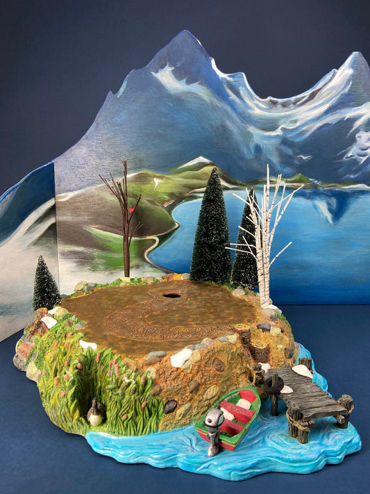 Christmas Village Platform by Department 56. Sounds of the North Woods. Christmas Village Accessories: Platform, 2 Pines, and 2 Naked Trees - Tampa Home & Garden Store
