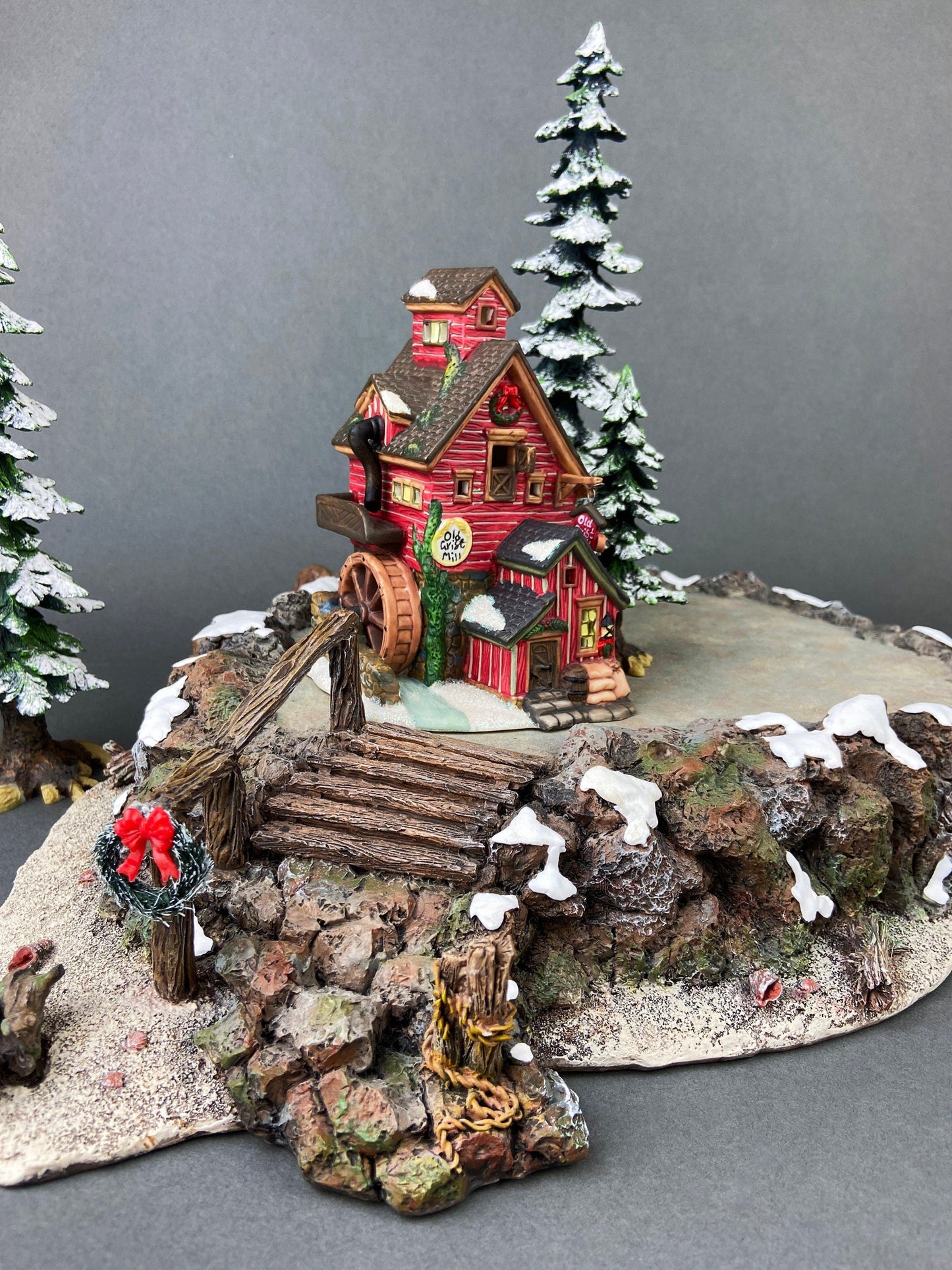 Christmas Village Platform by Department 56. Sounds of the North Woods. Christmas Village Accessories: Platform, 2 Pines, and 2 Naked Trees - Tampa Home & Garden Store