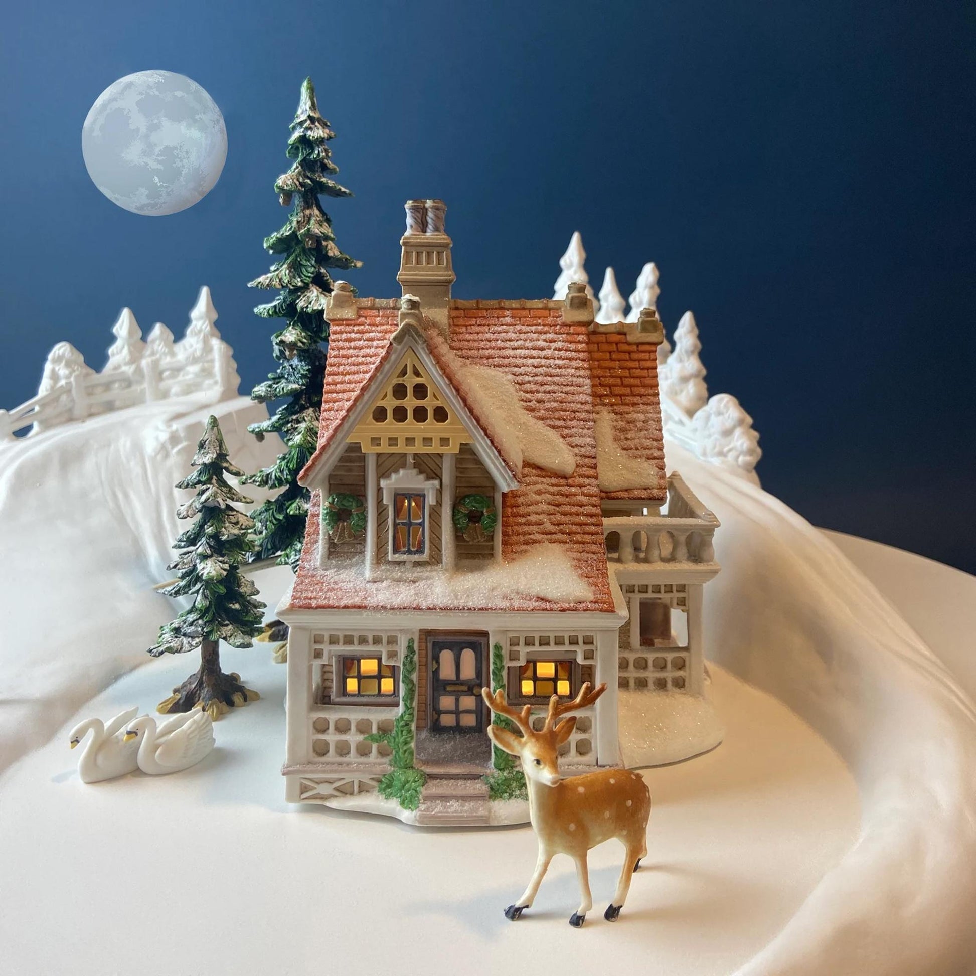 Christmas Village Van Tassel Manor by Department 56. Enchanted New England Village Series. Illuminated Holiday House or Retail Decor. - Tampa Home & Garden Store