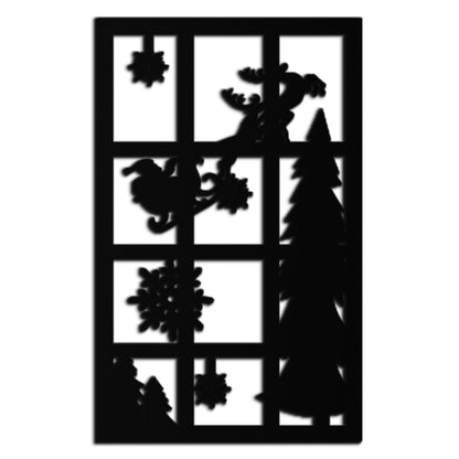 Christmas Window Scene Metal Wall Art - Festive Holiday Decor- KAF291 - Tampa Home & Garden Store