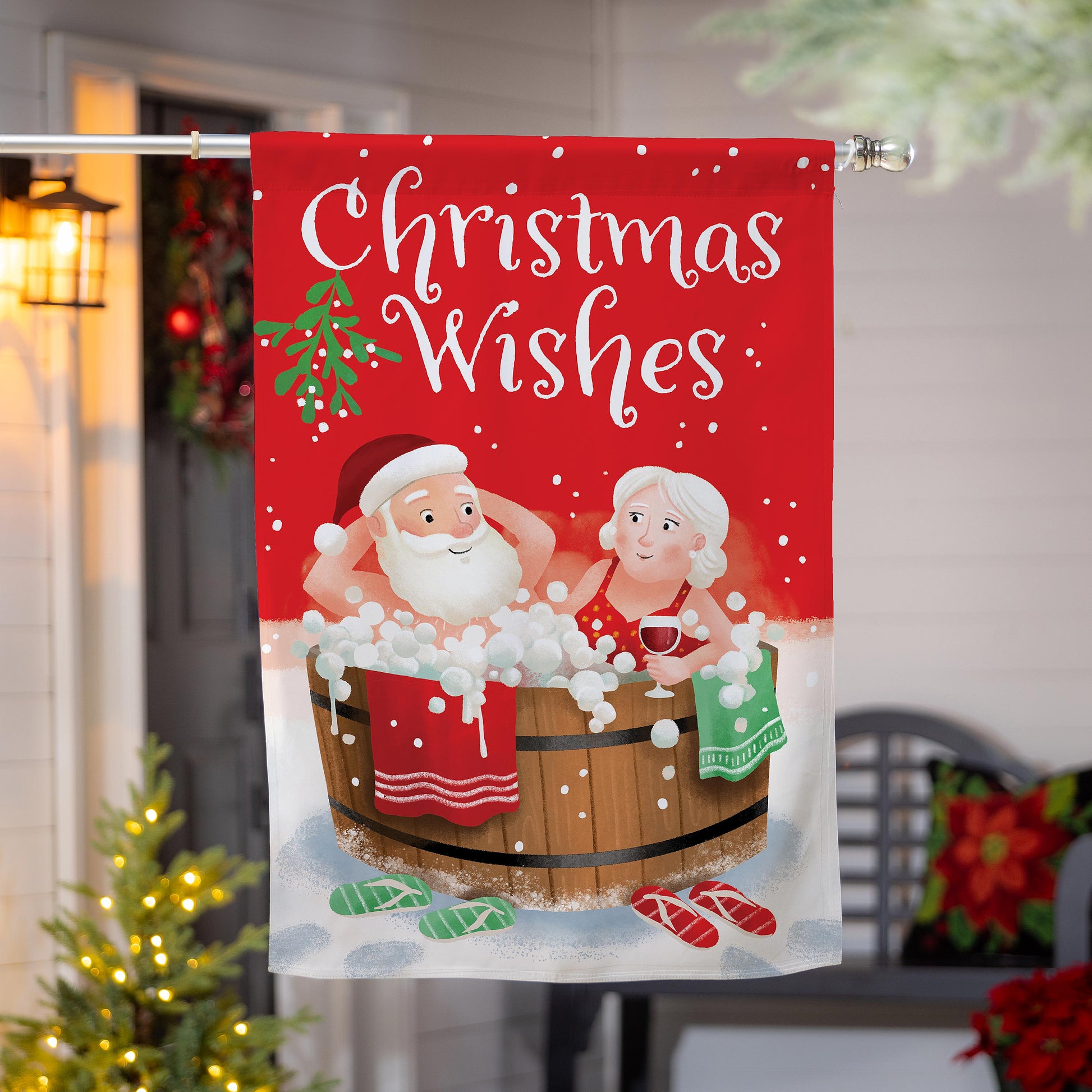 Christmas Wishes Suede House Flag - Tampa Home & Garden Store