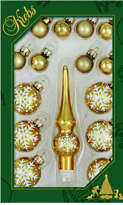 Christmas by Krebs Mini Trimsets with Topper - Gold - Tampa Home & Garden Store