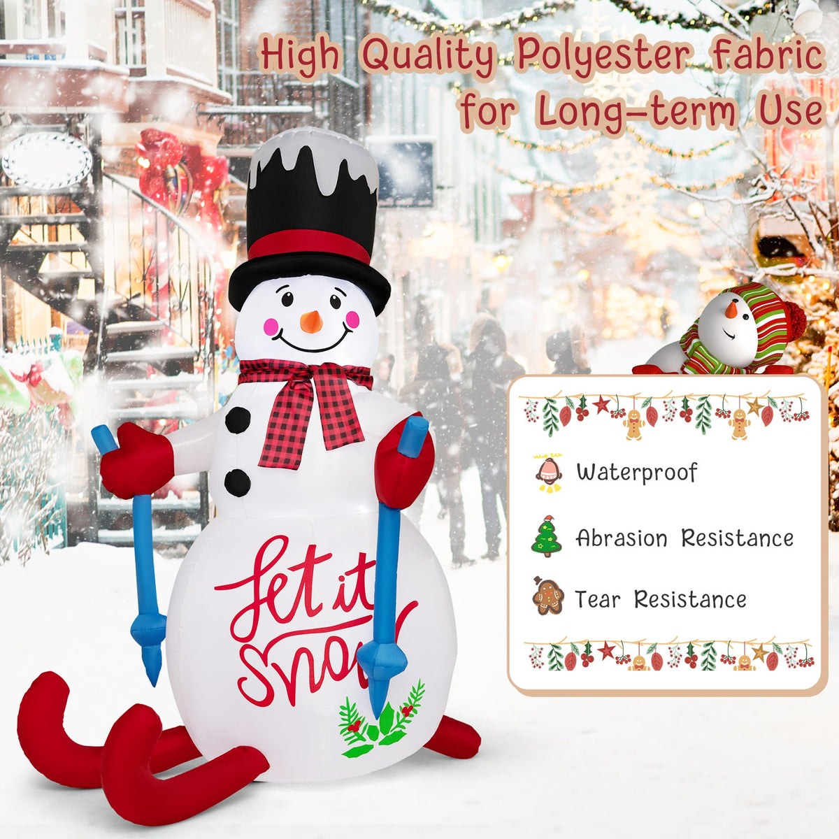 DirectDeals Christmas inflatable snowman decoration with LED lights and built-in sandbag on Tampa Home & Garden Store