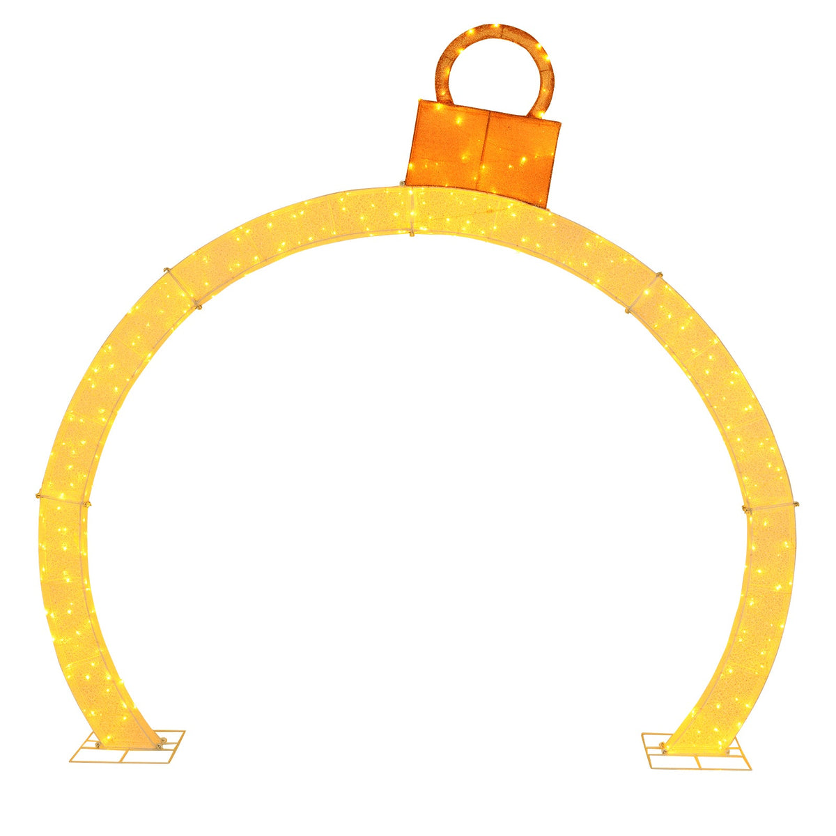 10.5 ft Christmas pre-lit arch with gold ornament cap and 300 warm white LEDs DirectDeals on Tampa Home & Garden Store