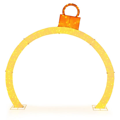 10.5 ft Christmas Pre-Lit Arch with warm white LEDs and gold ornament cap DirectDeals on Tampa Home & Garden Store