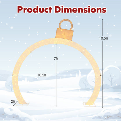 10.5 ft Christmas Pre-Lit Arch with gold ornament cap and 300 warm white LEDs DirectDeals on Tampa Home & Garden Store