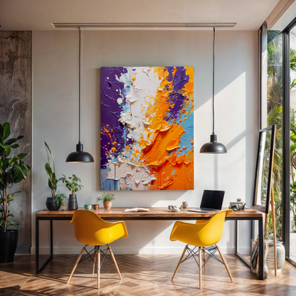 Canvas Print Chromatic Rift Tailored Canvases purple orange abstract crafting canvas on Tampa Home & Garden Store
