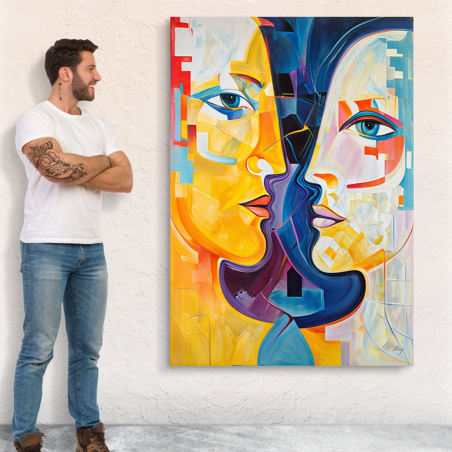 Canvas Print Chromatic Souls by Tailored Canvases, vibrant abstract portrait on a large canvas on Tampa Home & Garden Store