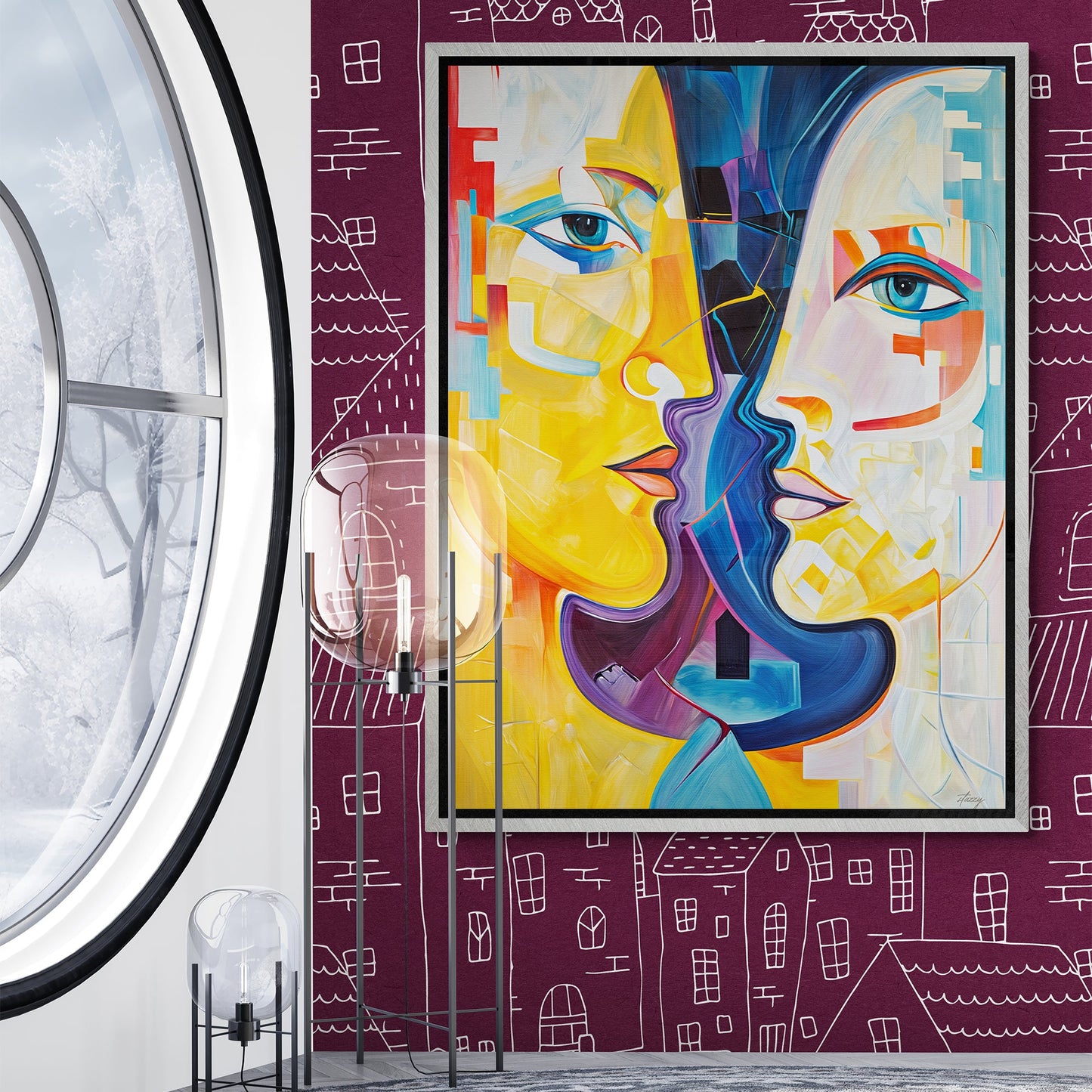 Canvas print Chromatic Souls by Tailored Canvases; bold abstract portrait on crafting canvas on Tampa Home & Garden Store