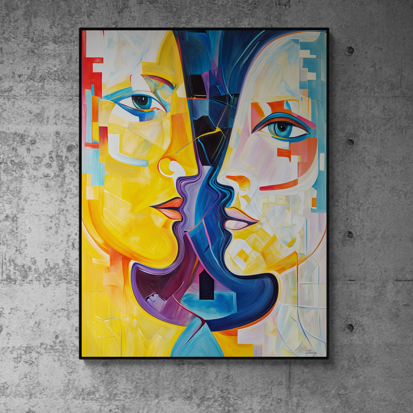 Canvas print Chromatic Souls by Tailored Canvases, vibrant abstract portrait with color blocks on Tampa Home & Garden Store
