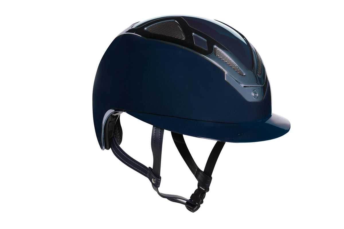 Suomy Apex riding helmet Chrome Blue Navy glossy with vents and adjustable strap American Equus on Tampa Home & Garden Store