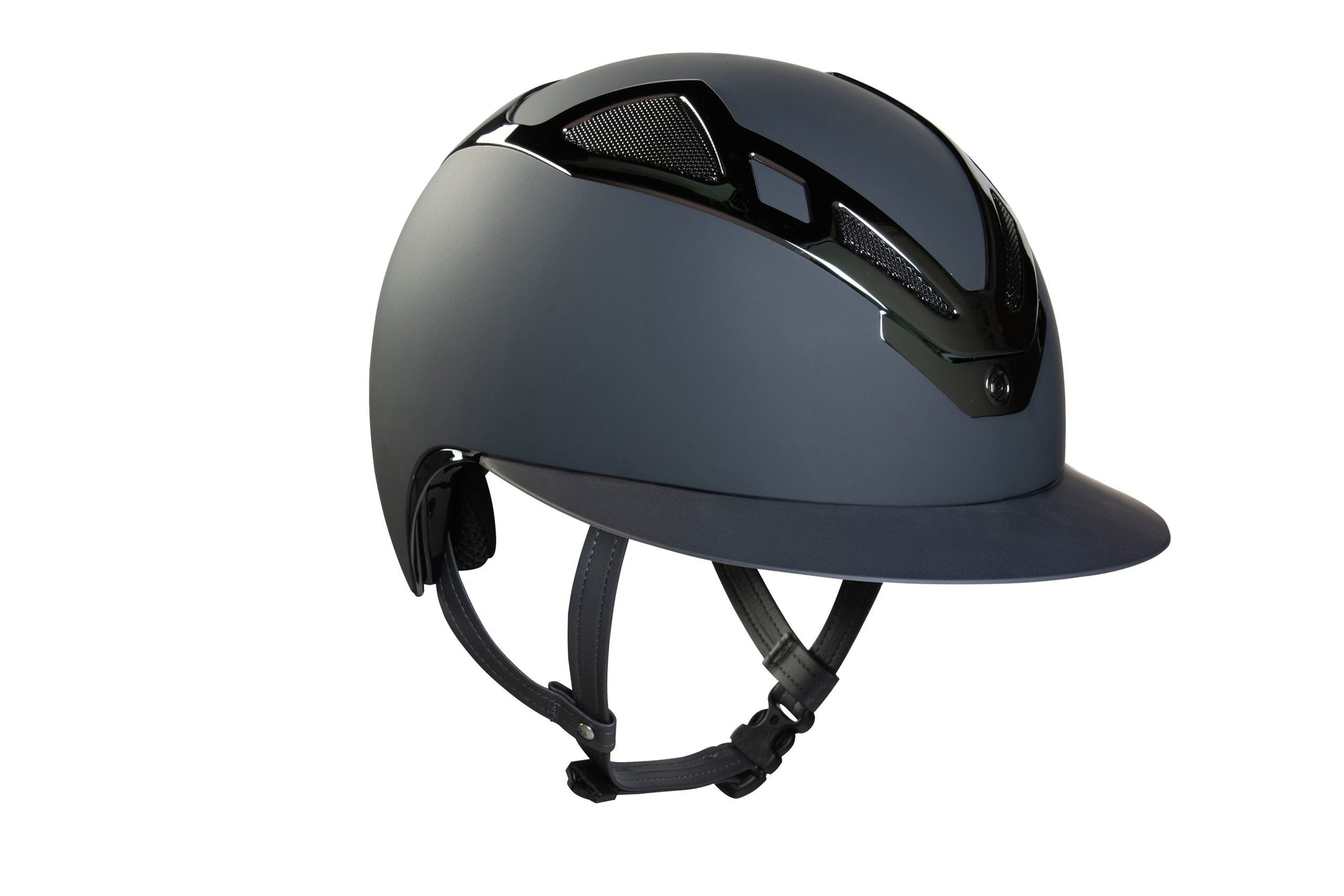 Suomy Apex Riding Helmet Chrome Blue Navy Matte with vented crown and adjustable strap on Tampa Home & Garden Store