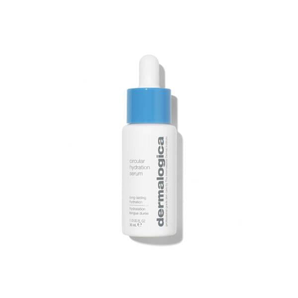 Dermalogica Circular Hydration Serum bottle with dropper, white with blue cap, 1.01 fl oz on Tampa Home & Garden Store