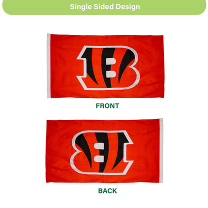 Cincinnati Bengals Single Sided Flag with 2 Grommets, 3'x5' - Tampa Home & Garden Store