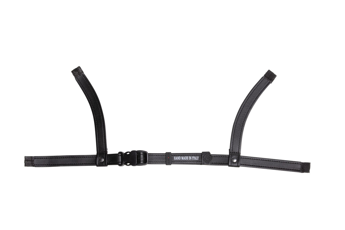 Suomy Apex Riding Helmet chin strap in black leather with metal buckle handmade in Italy on Tampa Home & Garden Store