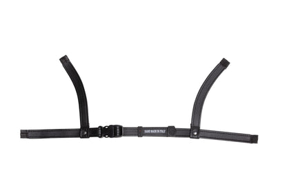 Suomy Apex Riding Helmet chin strap in black leather with metal buckle handmade in Italy on Tampa Home & Garden Store