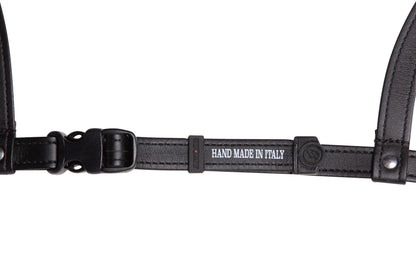 Suomy Apex helmet strap with HAND MADE IN ITALY label and SUOMY branding on leather on Tampa Home & Garden Store