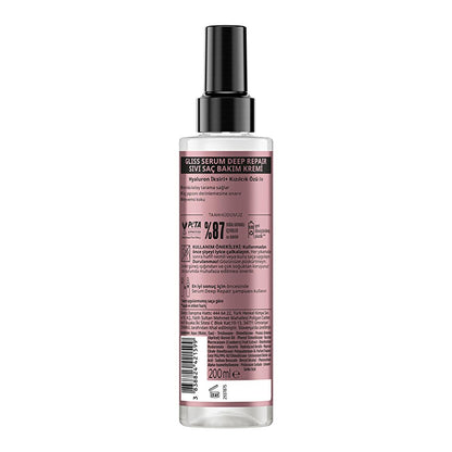 Gliss Deep Repair Hair Serum bottle, pink label, 200ml Beauty Care Bag on Tampa Home & Garden Store