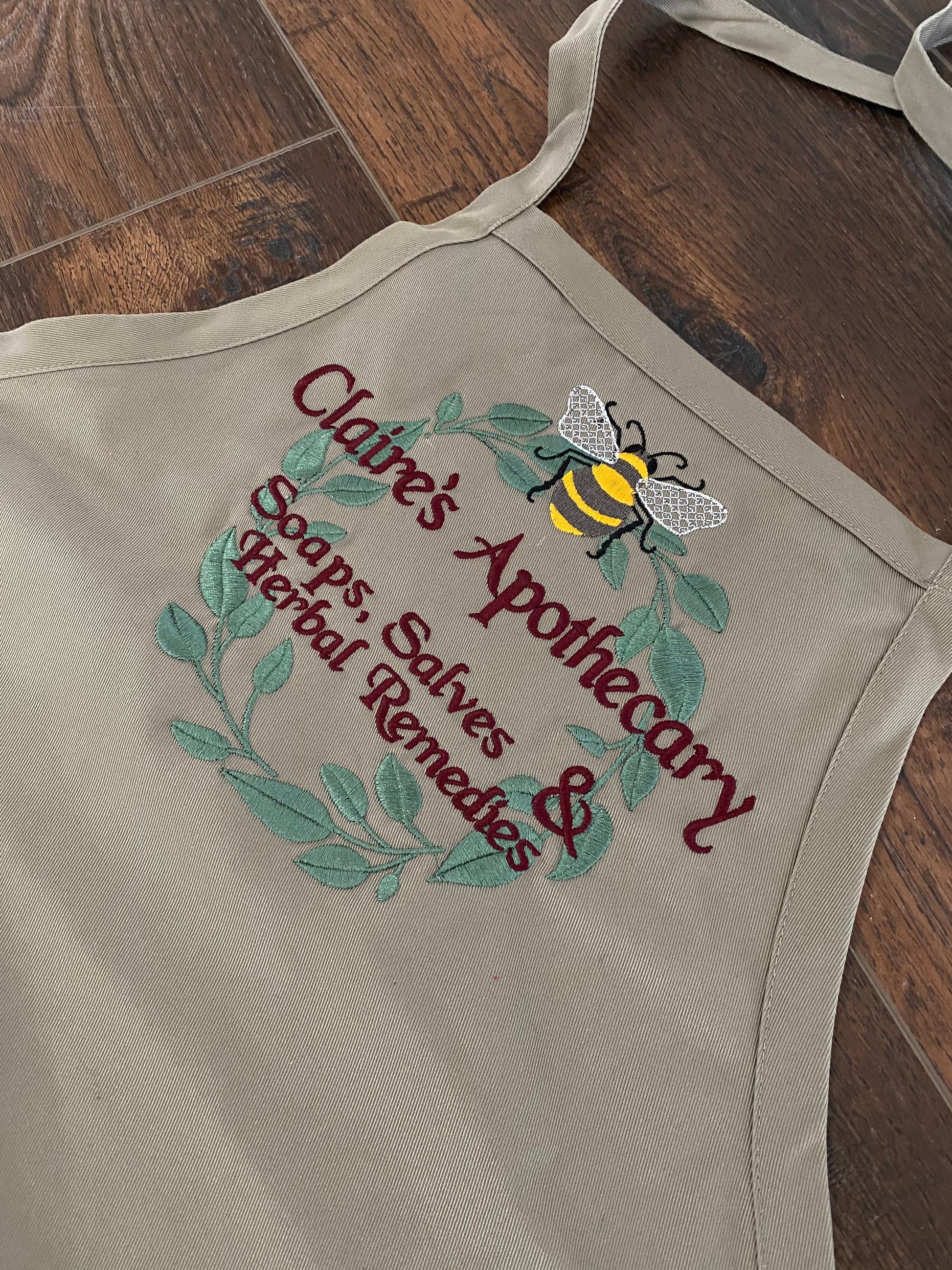 Claire's Apothecary Embroidered Apron - Outlander Inspiration - Tampa Home & Garden Store