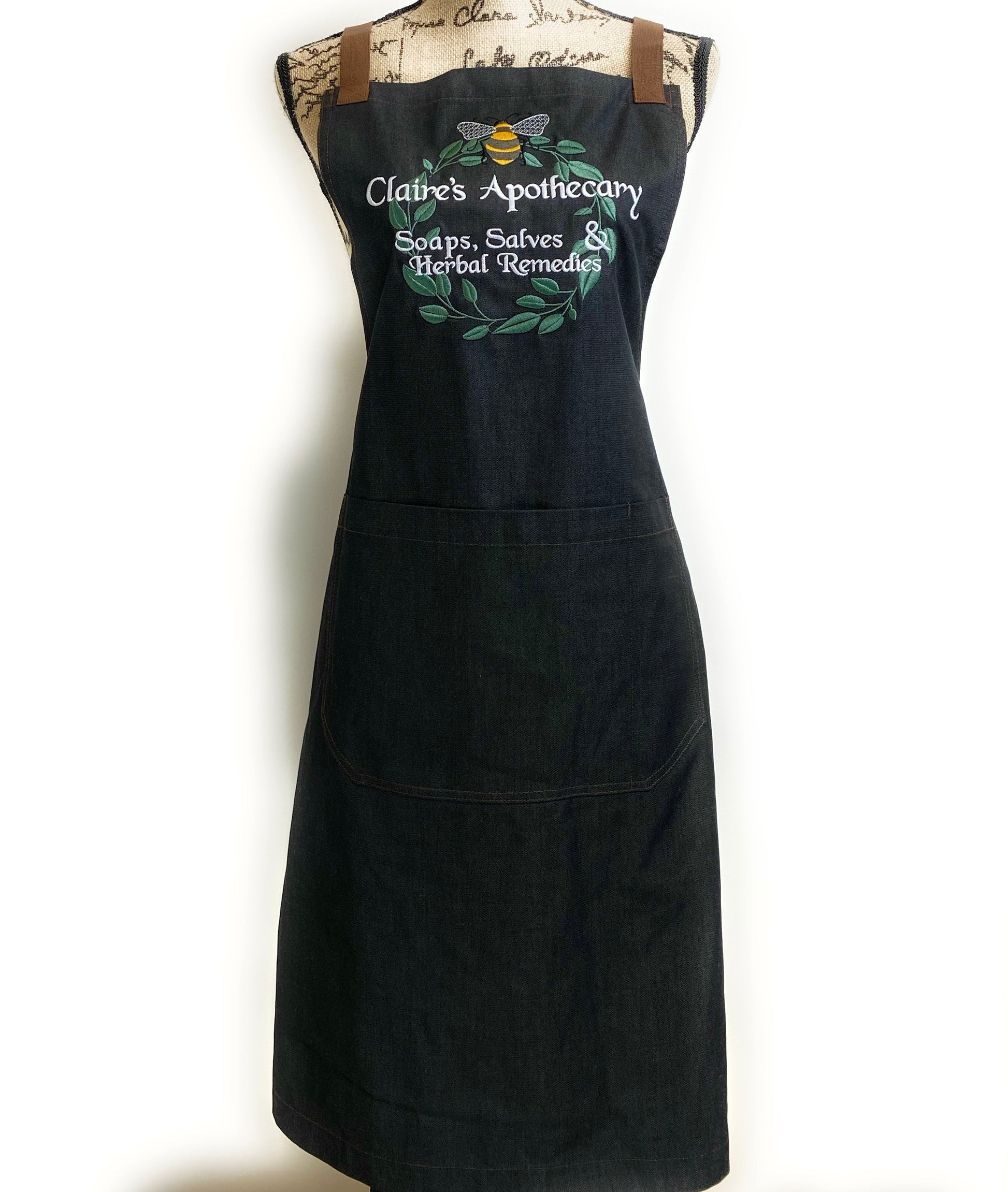 Claire's Apothecary Embroidered Apron - Outlander Inspiration - Tampa Home & Garden Store