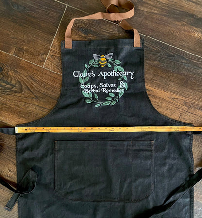 Claire's Apothecary Embroidered Apron - Outlander Inspiration - Tampa Home & Garden Store
