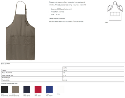 Claire's Apothecary Embroidered Apron - Outlander Inspiration - Tampa Home & Garden Store