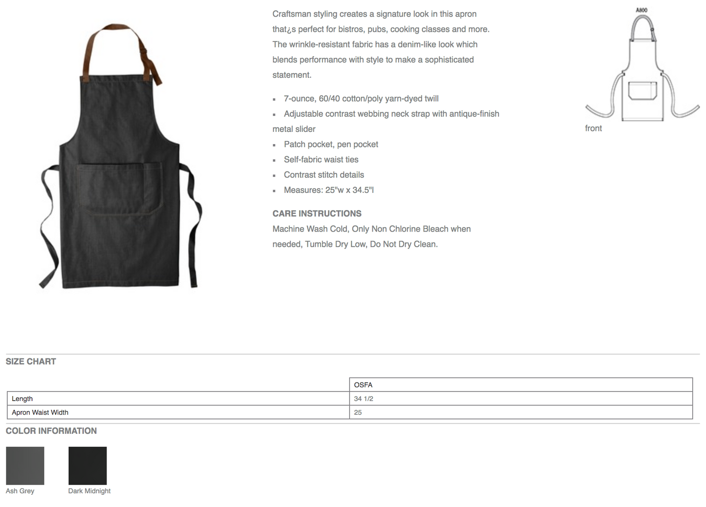 Claire's Apothecary Embroidered Apron - Outlander Inspiration - Tampa Home & Garden Store