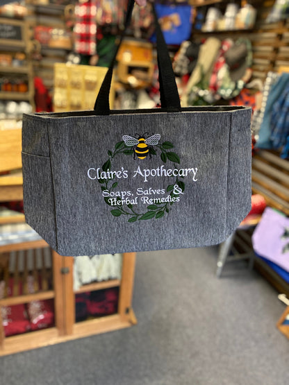 Claire's Apothecary Embroidered Tote Bag - Outlander Inspiration - Tampa Home & Garden Store