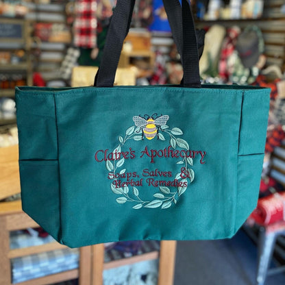 Claire's Apothecary Embroidered Tote Bag - Outlander Inspiration - Tampa Home & Garden Store