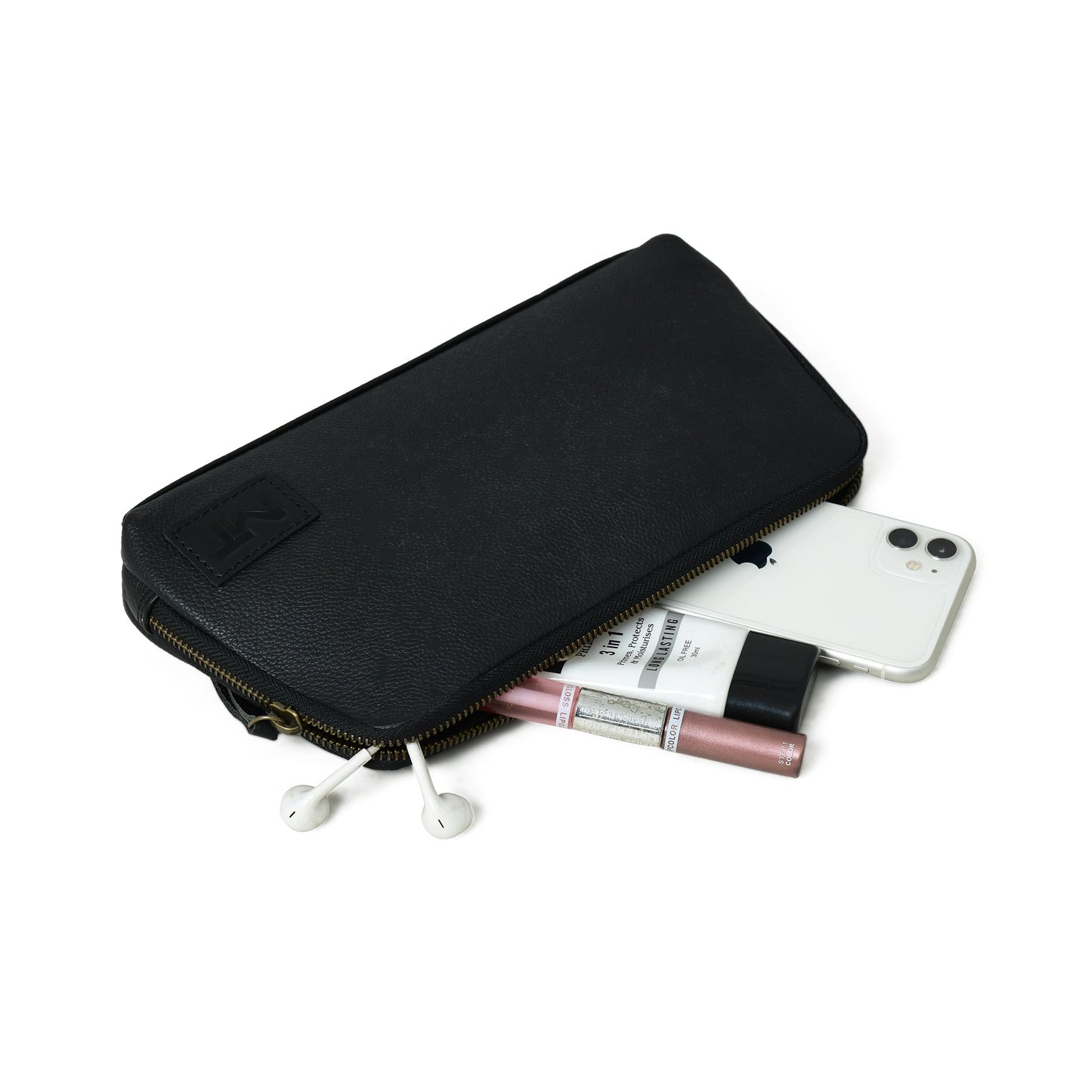Classic Black Leather Clutch - Tampa Home & Garden Store
