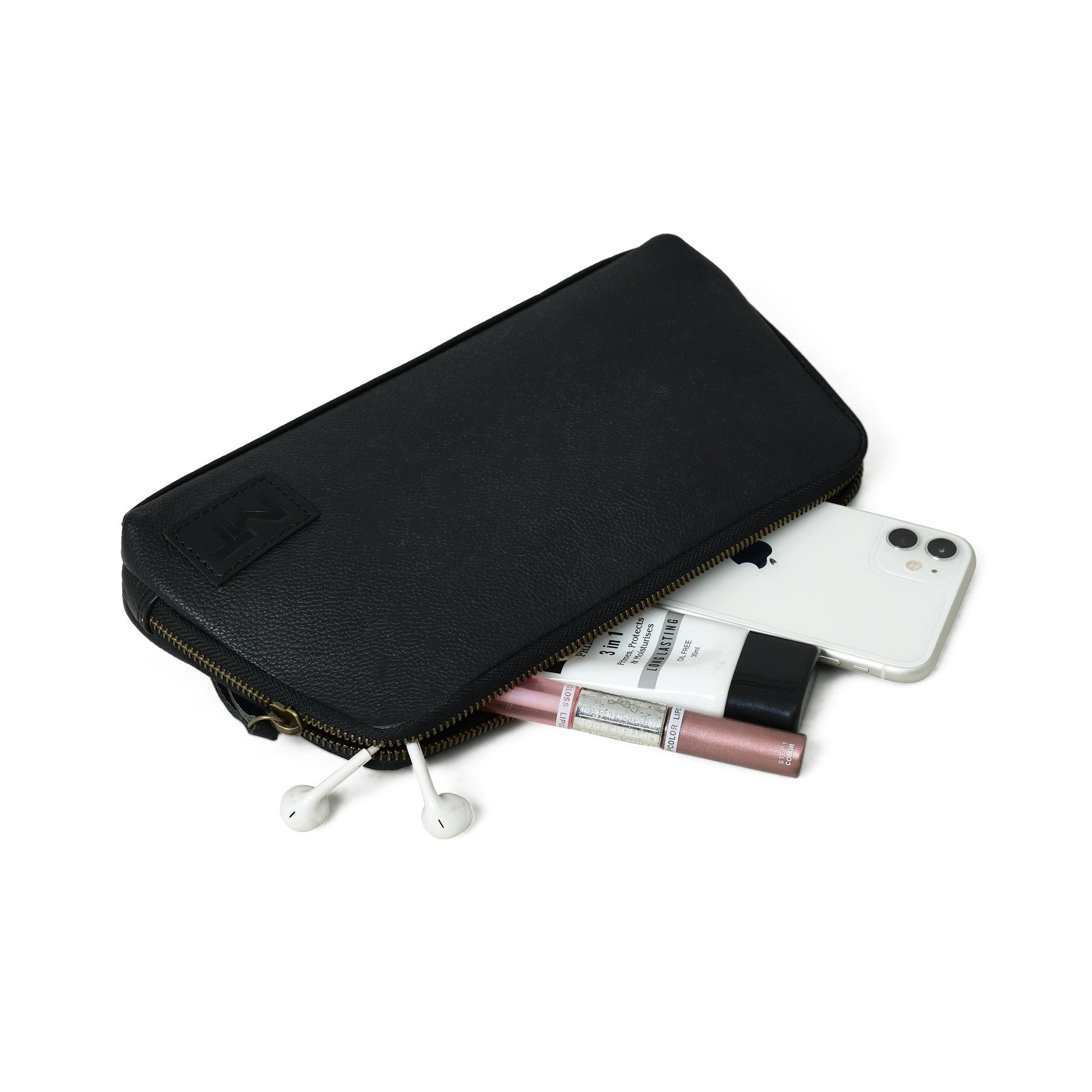 Classic Black Leather Clutch - Tampa Home & Garden Store