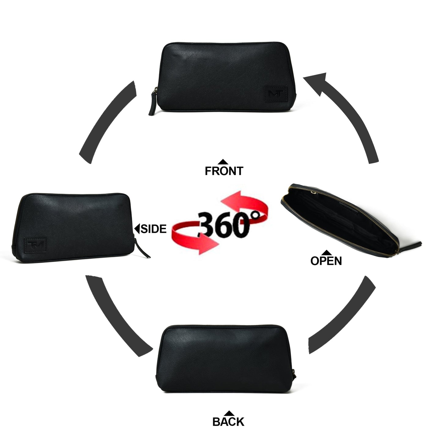 Classic Black Leather Clutch - Tampa Home & Garden Store