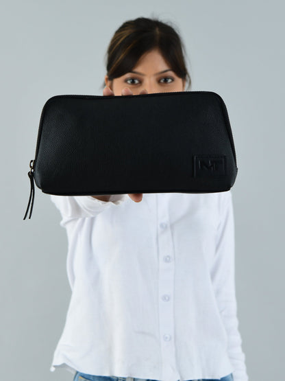 Classic Black Leather Clutch - Tampa Home & Garden Store