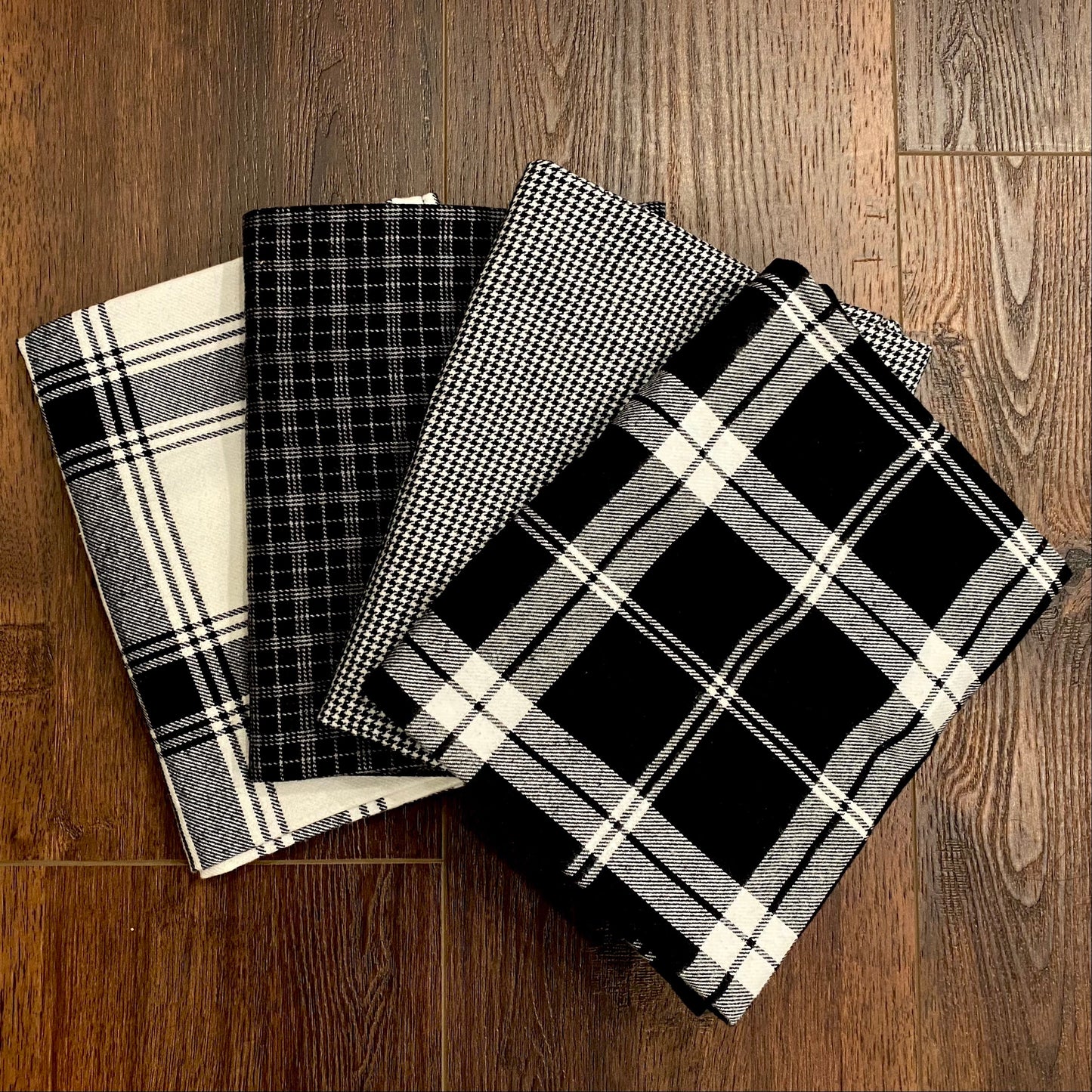 Classic Black and White Houndstooth Flannel Infinity or Blanket Scarf - Tampa Home & Garden Store