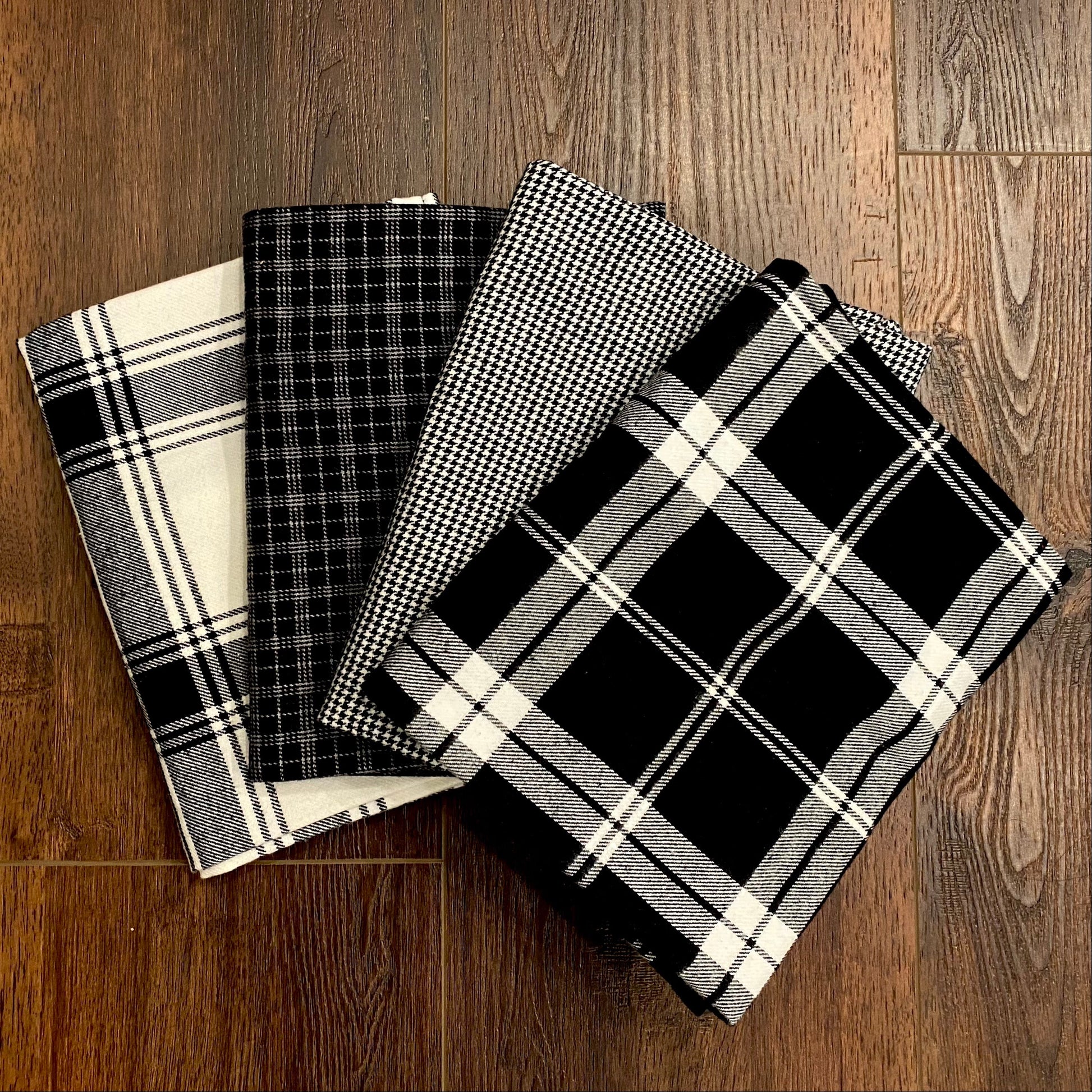 Classic Black and White Houndstooth Flannel Infinity or Blanket Scarf - Tampa Home & Garden Store