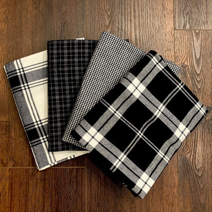 Classic Black and White Houndstooth Flannel Infinity or Blanket Scarf - Tampa Home & Garden Store