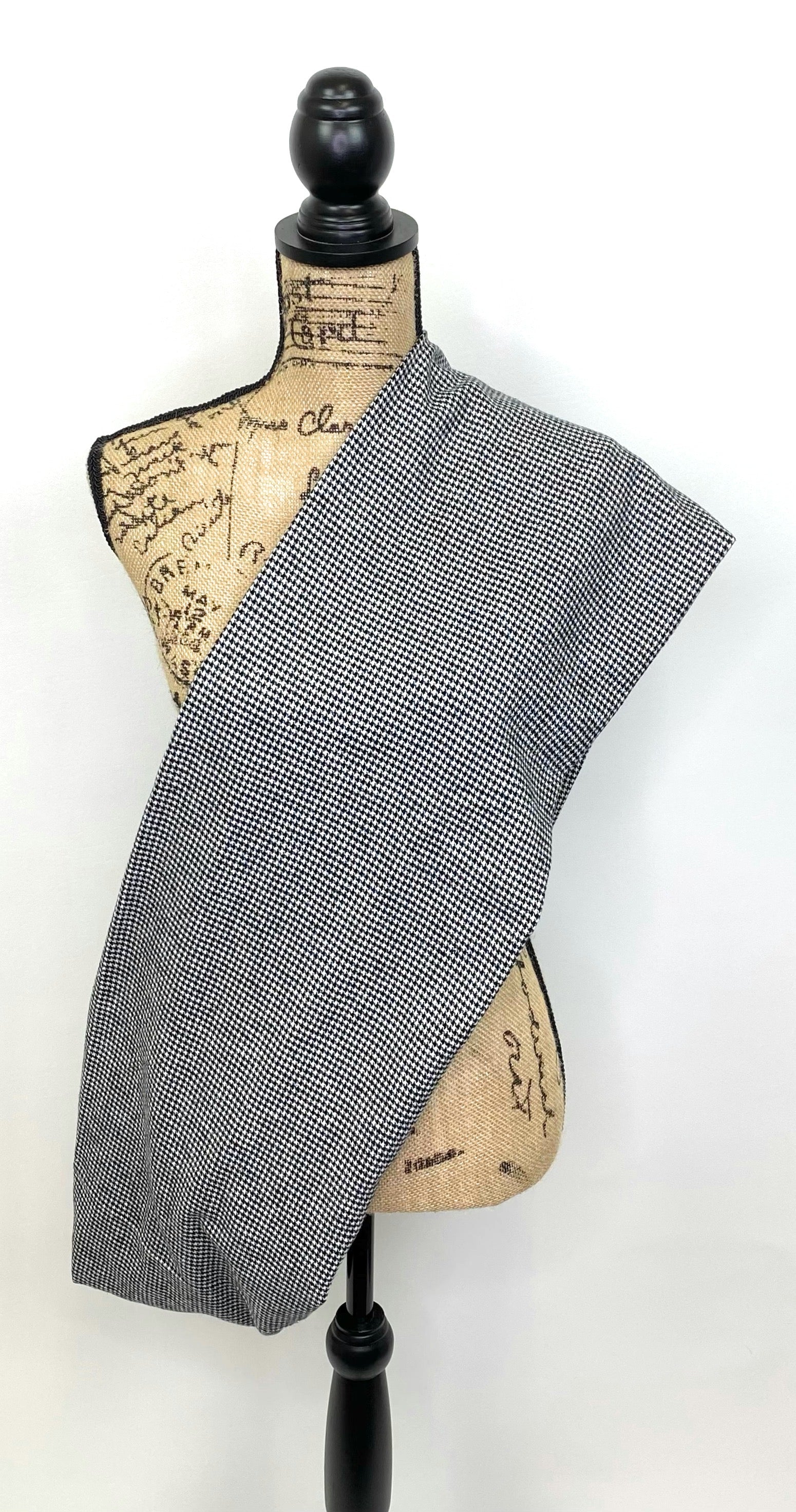 Classic Black and White Houndstooth Flannel Infinity or Blanket Scarf - Tampa Home & Garden Store