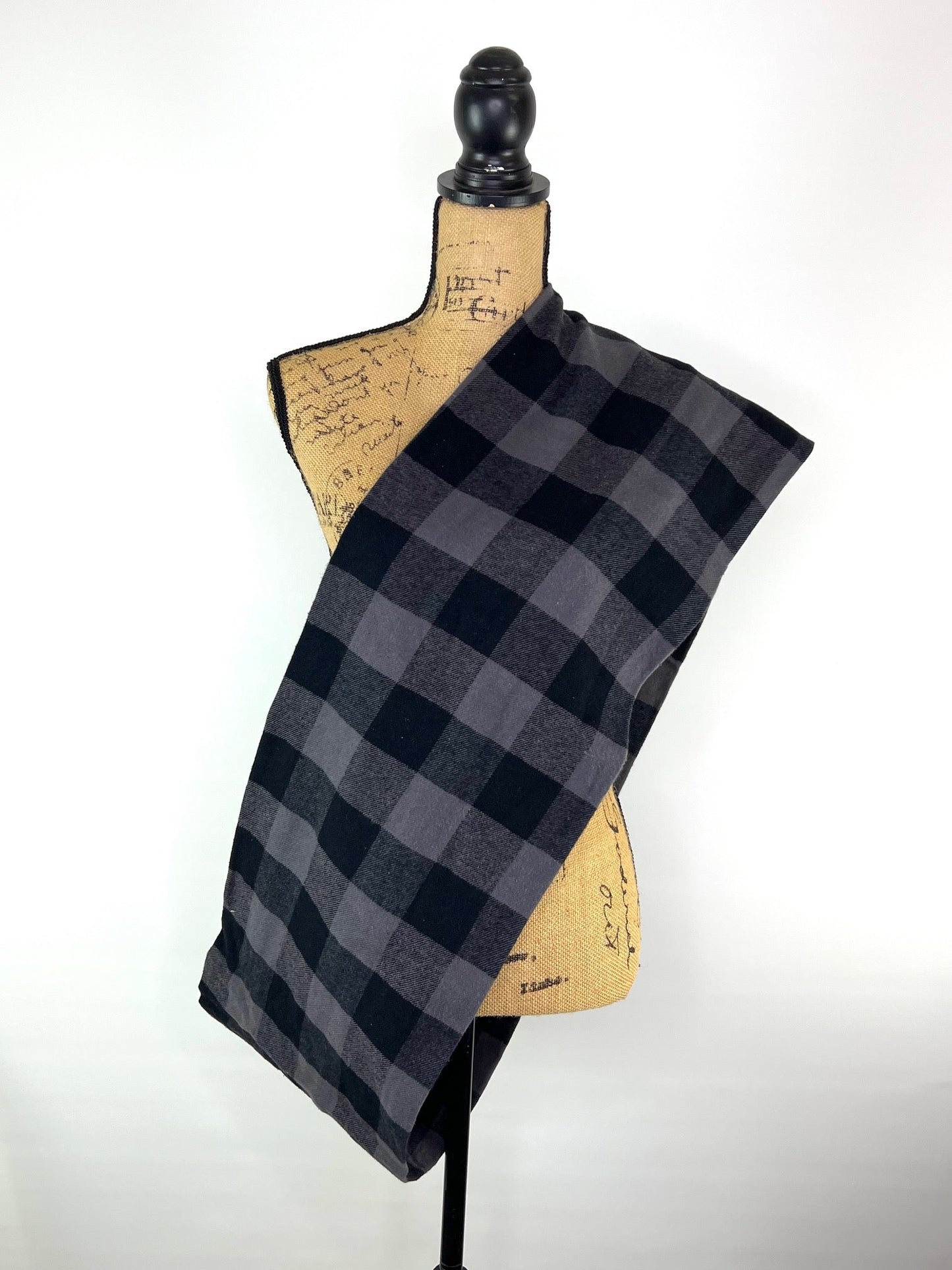 Classic Buffalo Plaid in Charcoal Grey and Black Flannel Infinity or Blanket Scarf - Tampa Home & Garden Store