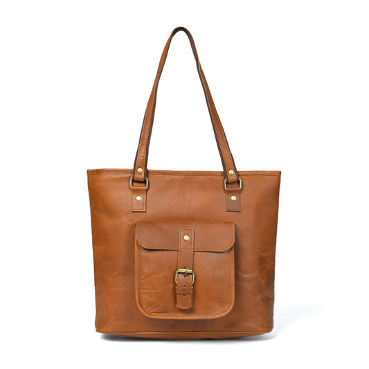 Classic Chic Genuine Leather Tote - Tampa Home & Garden Store