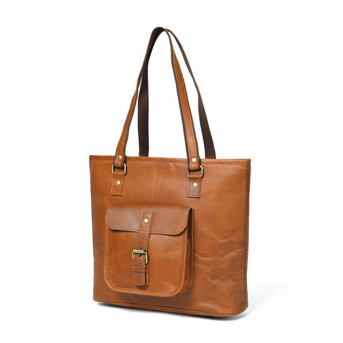 Classic Chic Genuine Leather Tote - Tampa Home & Garden Store