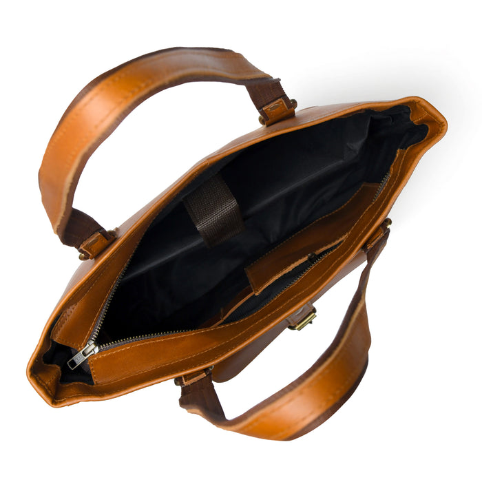 Classic Chic Genuine Leather Tote - Tampa Home & Garden Store