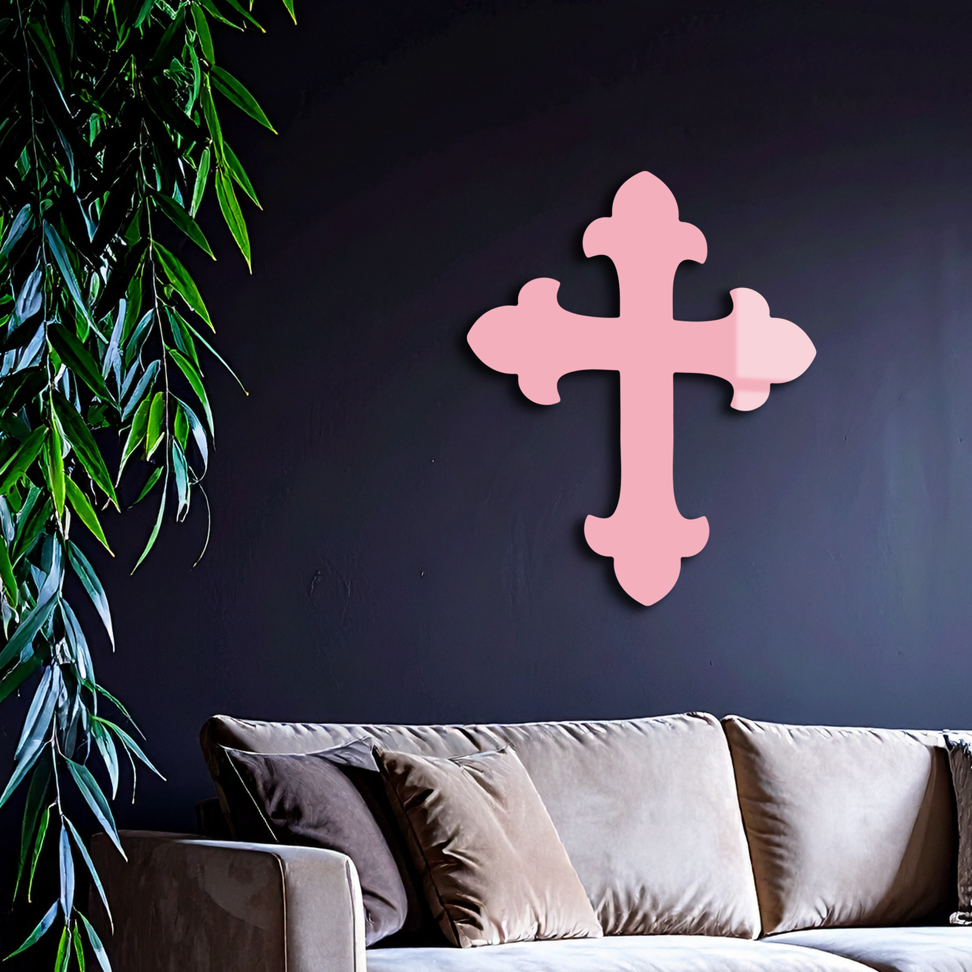 Classic Cross Silhouette Metal Wall Art – Timeless Religious Decor - KAFGP035 - Tampa Home & Garden Store