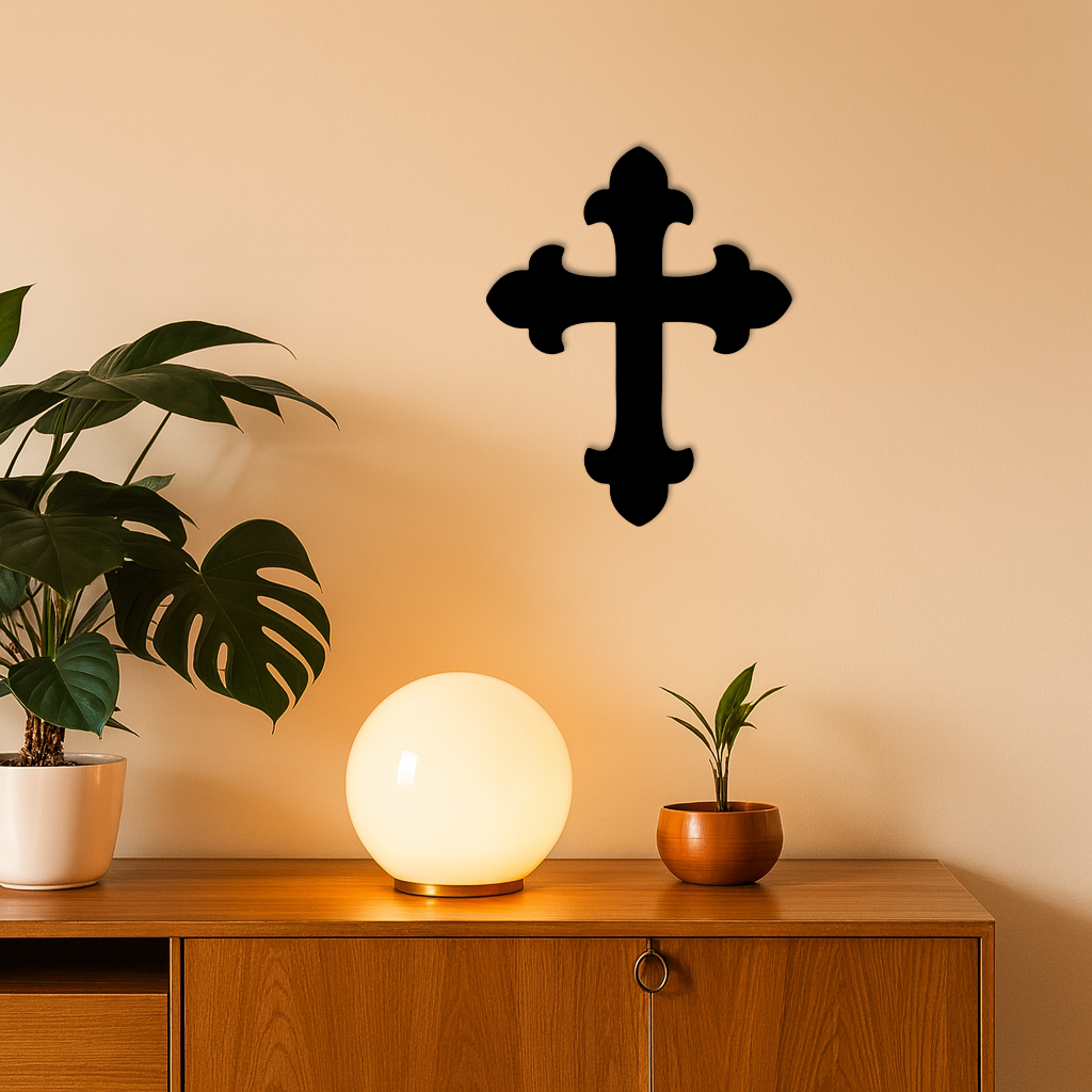 Classic Cross Silhouette Metal Wall Art – Timeless Religious Decor - KAFGP035 - Tampa Home & Garden Store