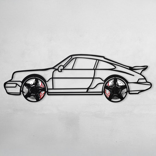 Classic Porsche 911 Wall Art – Retro Steel Silhouette with Spinning Wheels-KAFMEKA038 - Tampa Home & Garden Store