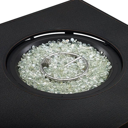 Clayton 40" Round Hammered Aluminum Convertible Gas Fire Pit Table - Tampa Home & Garden Store