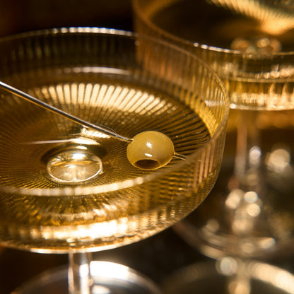 Stylish Como Champagne Coupe Glasses and Drinks