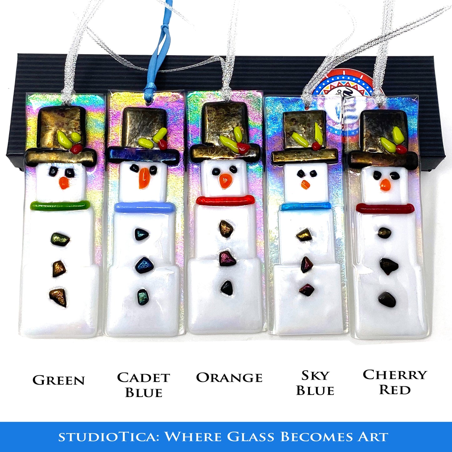 Adorno de cristal hecho a mano - Frosty el muñeco de nieve