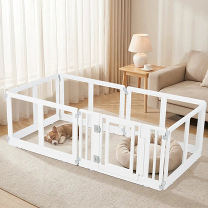 Clear Plastic Dog Playpen With Door 8 Panel