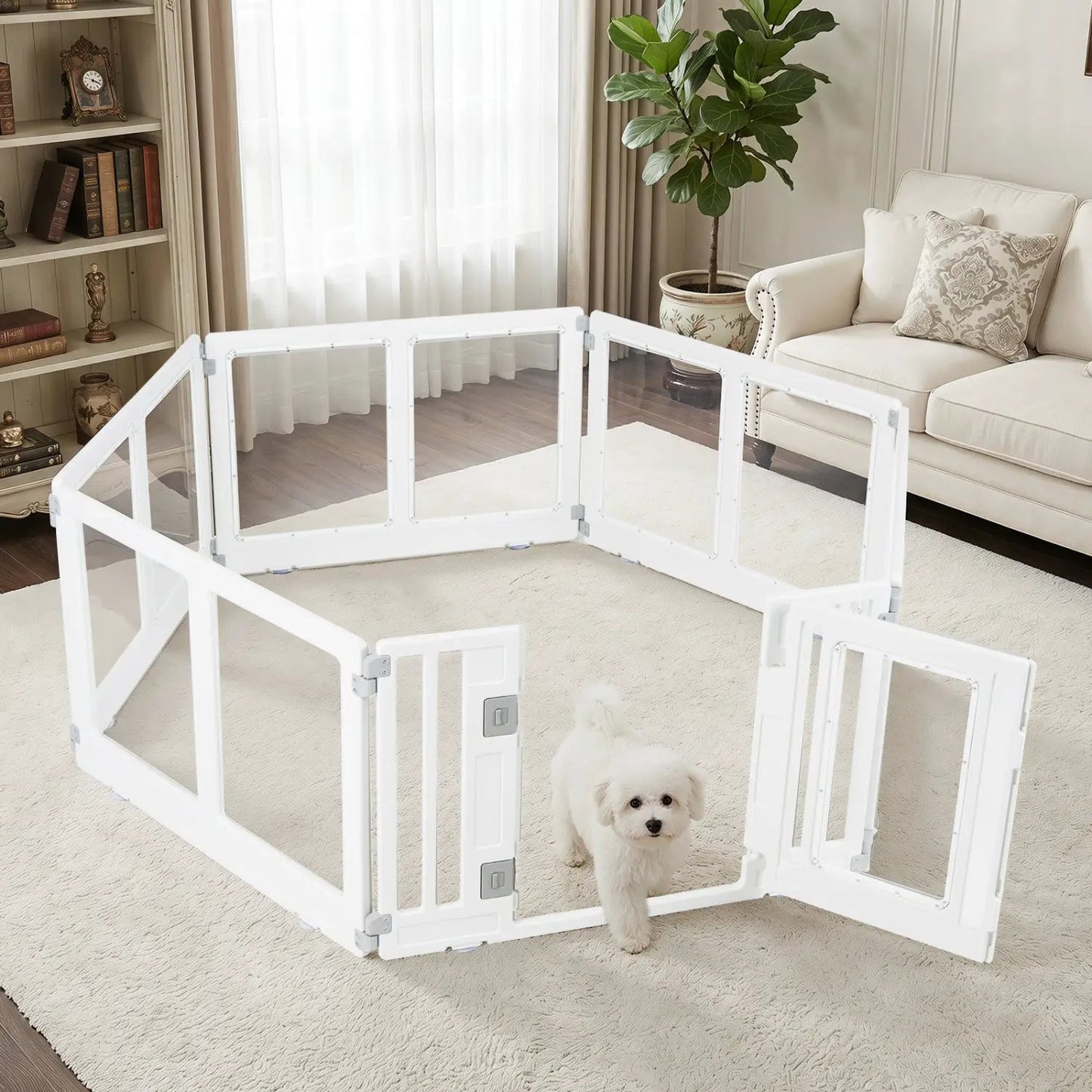Clear Plastic Dog Playpen With Door 8 Panel